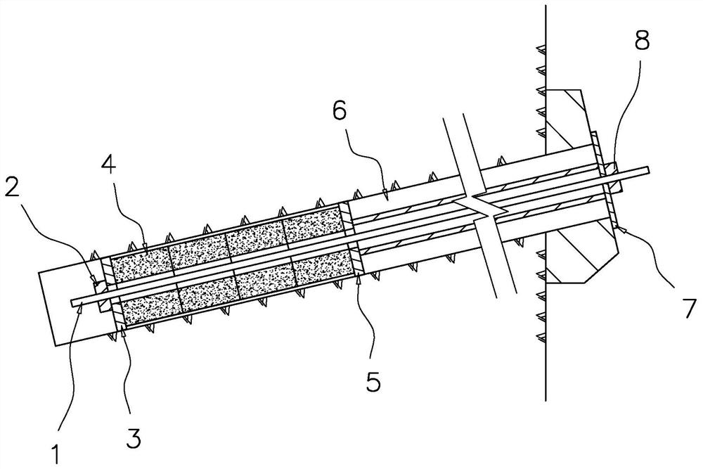 Recyclable assembly type cement paste sand anchor rod and anchoring method thereof