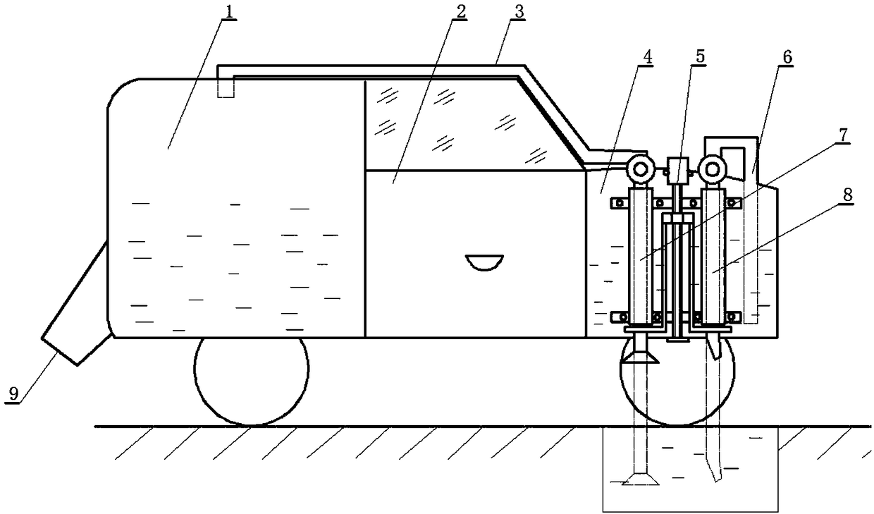 Sewage pool cleaning vehicle