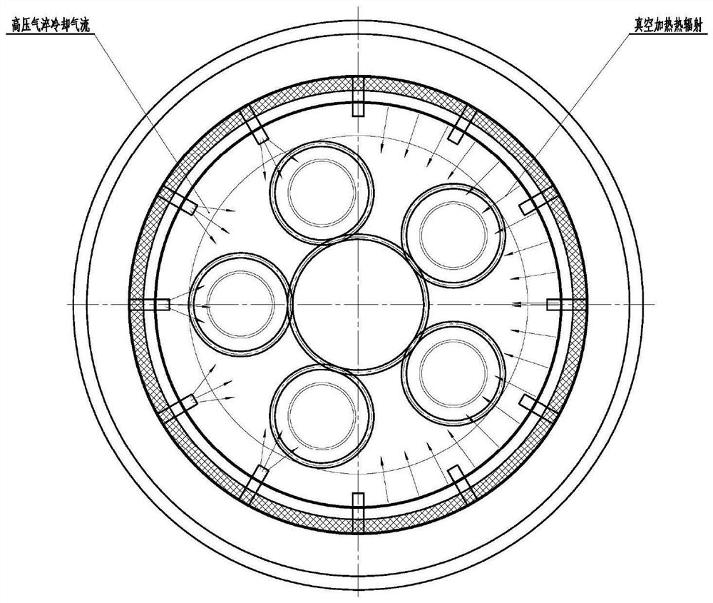 Transmission and clamping structure capable of realizing self-rotation of workpiece in vacuum furnace