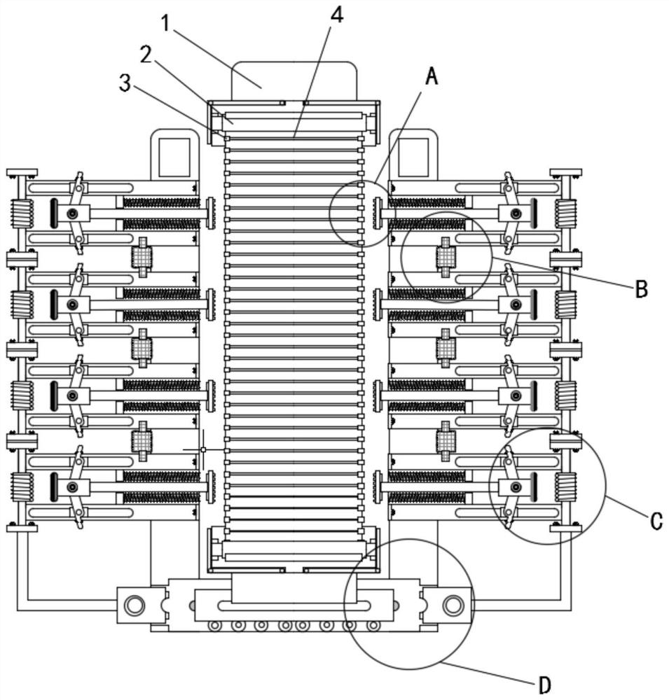 Iron core loosening internal stress change reducing assembly for environment-friendly transformer protection