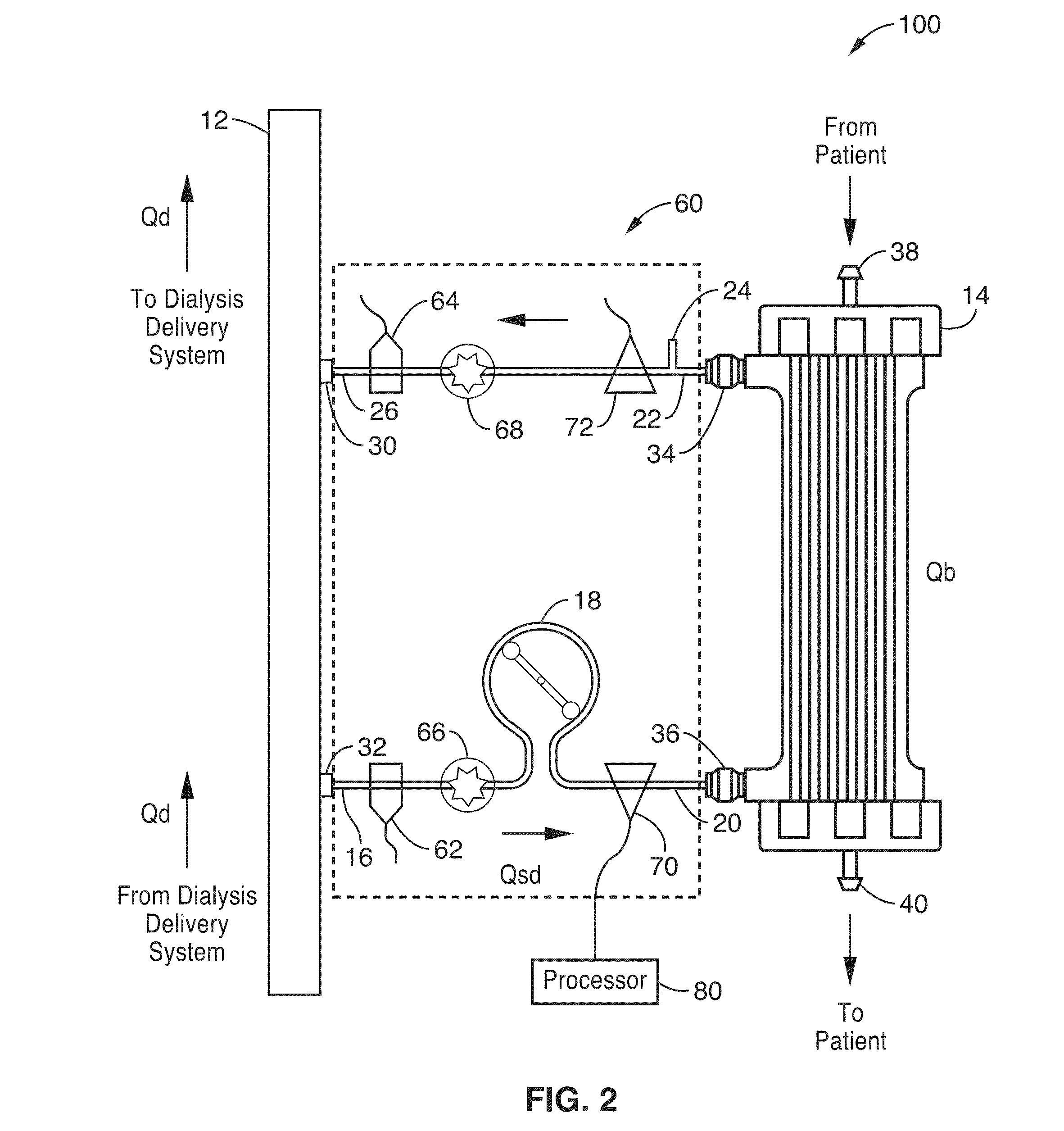 Slow dialysate adaptor apparatus for intermittent hemodialysis