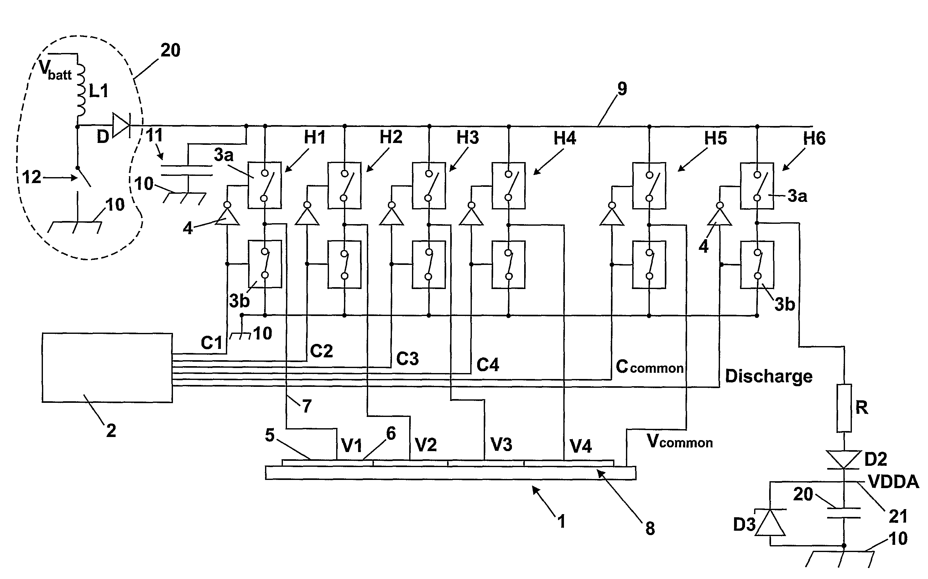 Electronic circuit for driving electroluminescent display