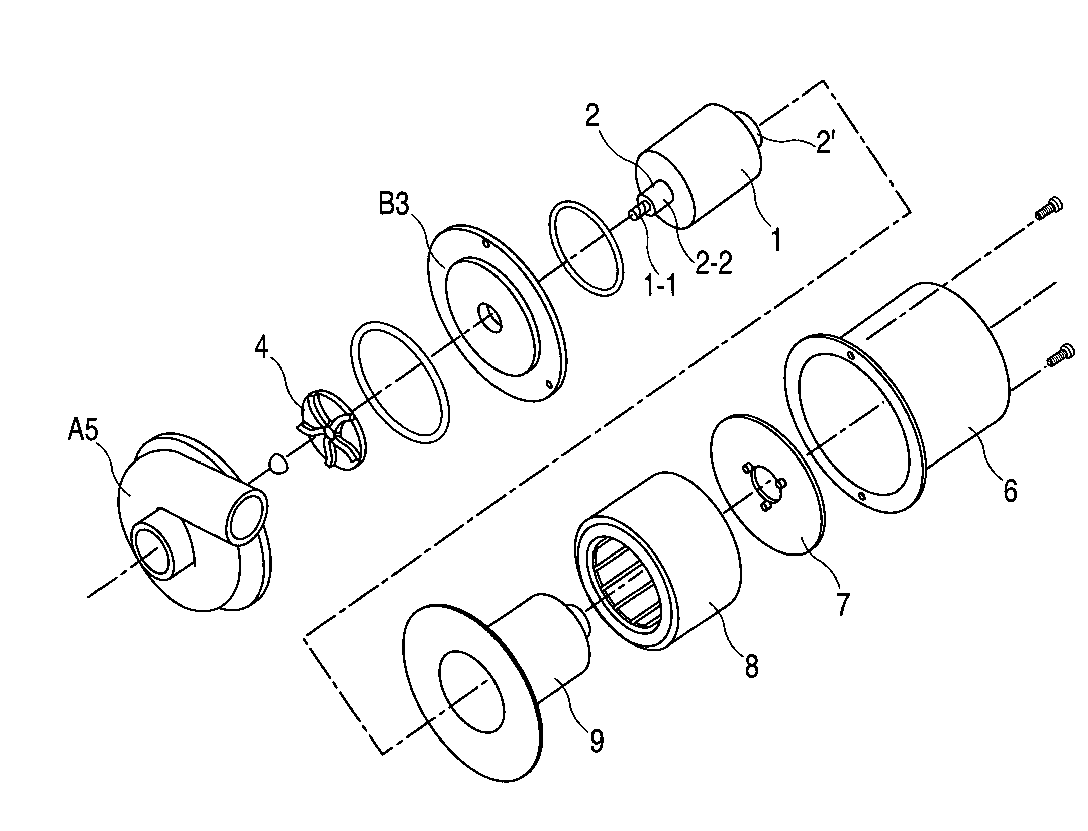 Electrically motorized pump having a submersible sleeve bearing