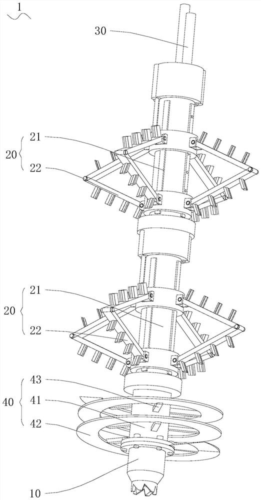 Bidirectional stirring device and composite foundation construction method