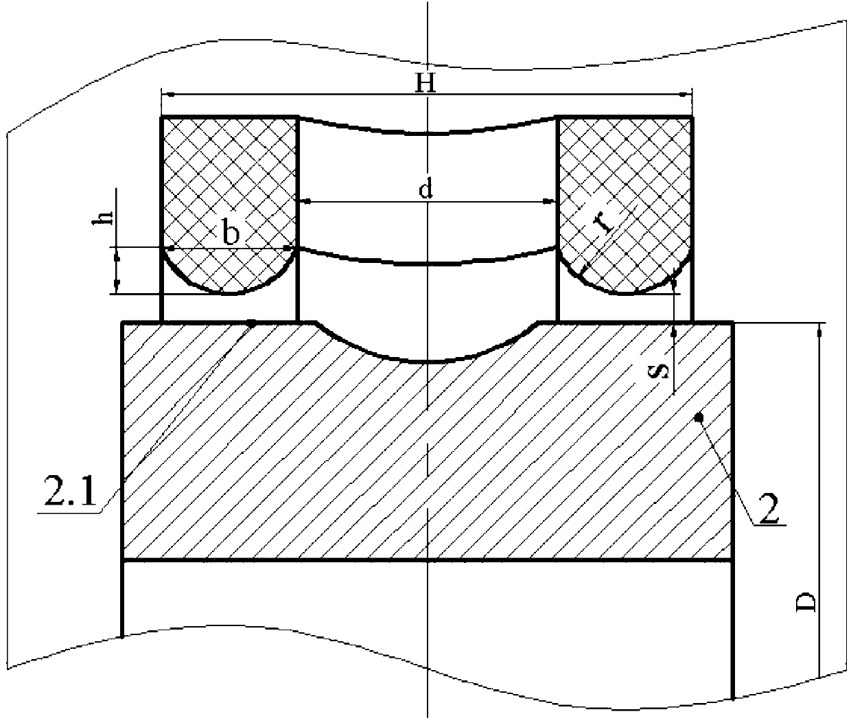 Method for designing two arc surfaces on inner diameter end face of retainer