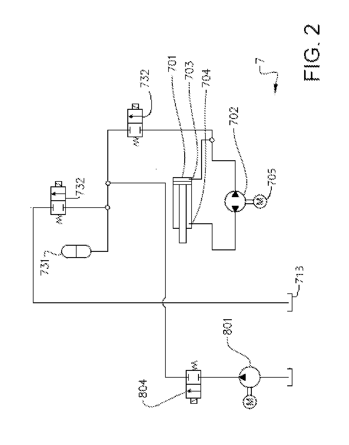 A hydraulic system and a method for moving an implement of a working machine