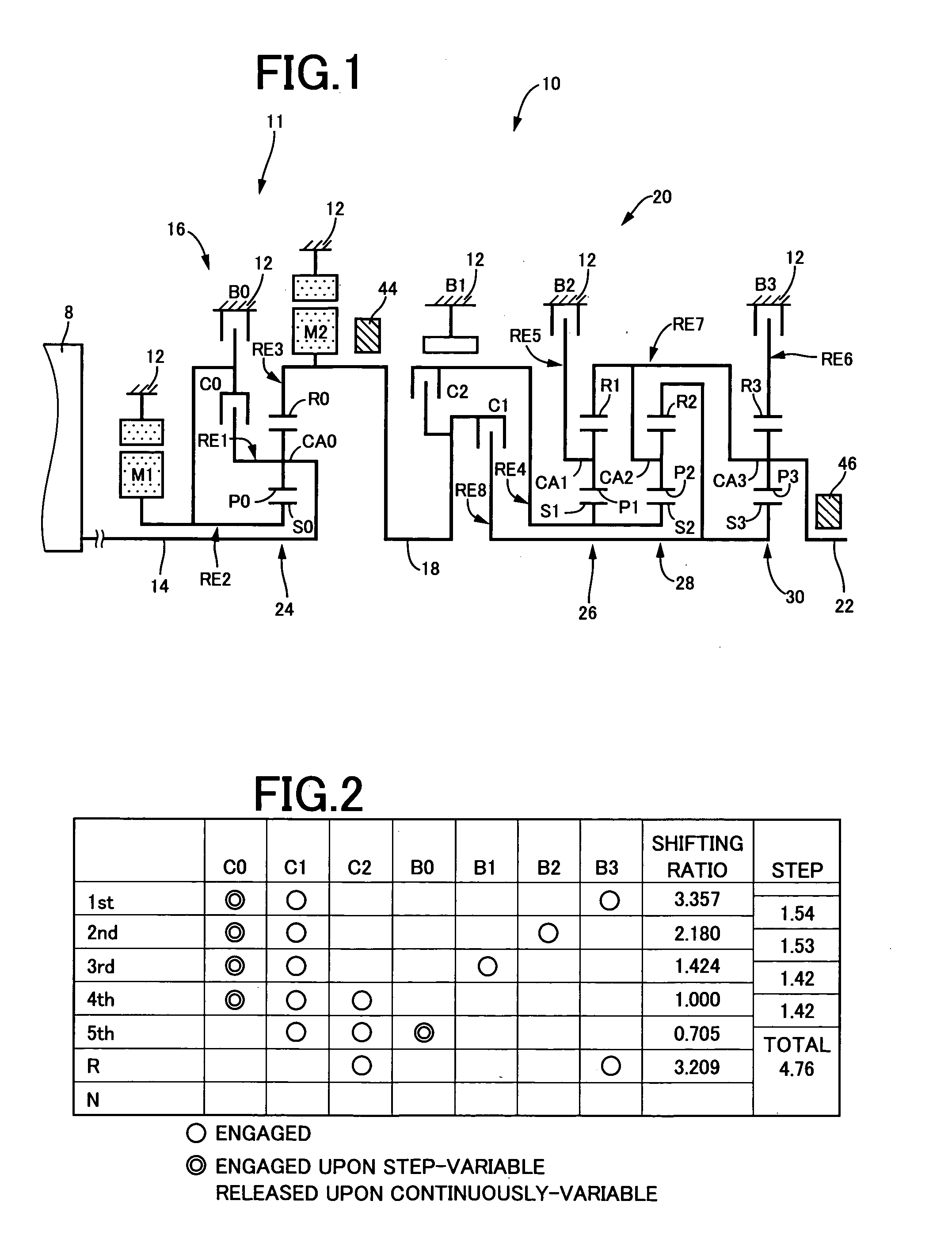 Control device for hybrid vehicle power transmitting apparatus