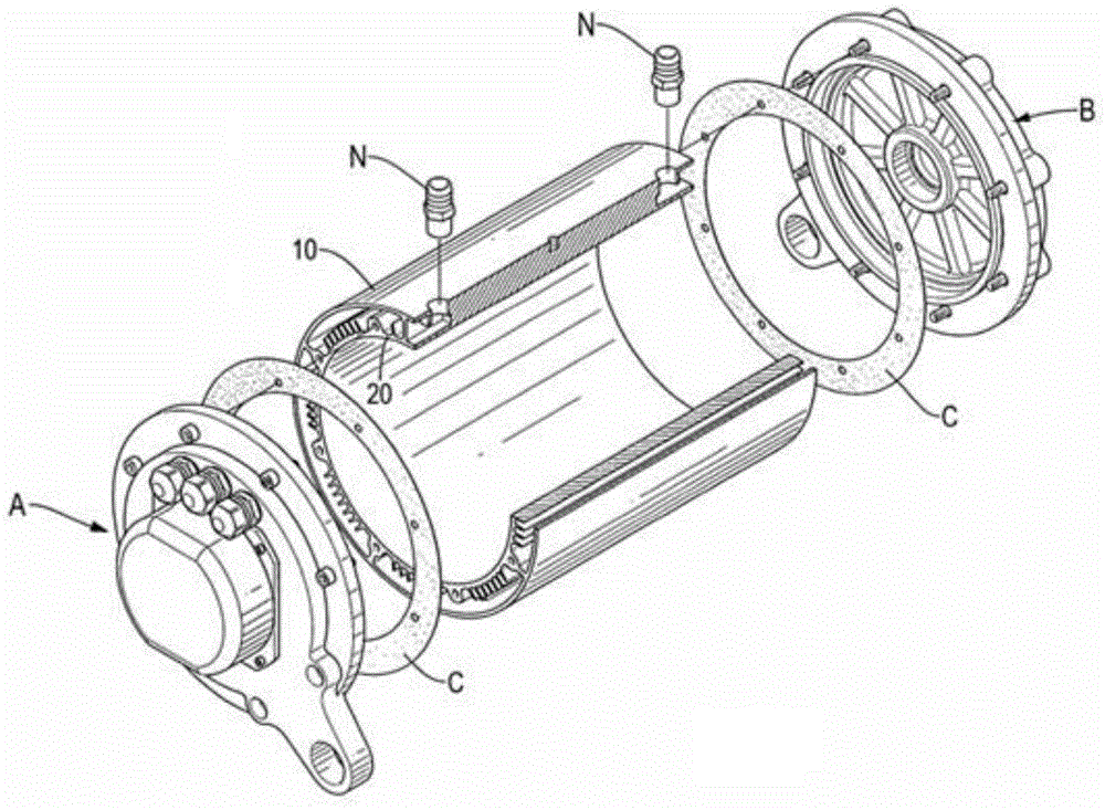 Liquid-cooled motor