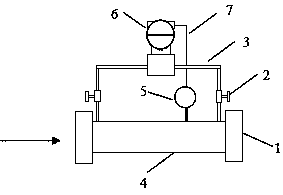 Vortex street throttling integrated gas-liquid two-phase flowmeter and application method thereof