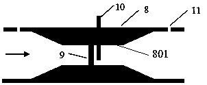 Vortex street throttling integrated gas-liquid two-phase flowmeter and application method thereof