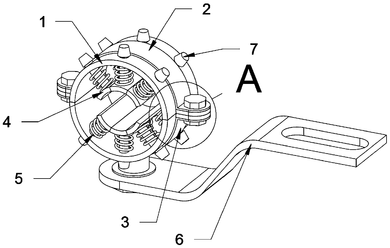 Nylon pipe clamp structure based on automobile air conditioning pipeline