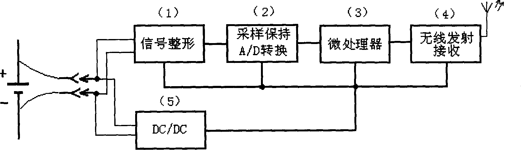 Radio battery voltage detection system