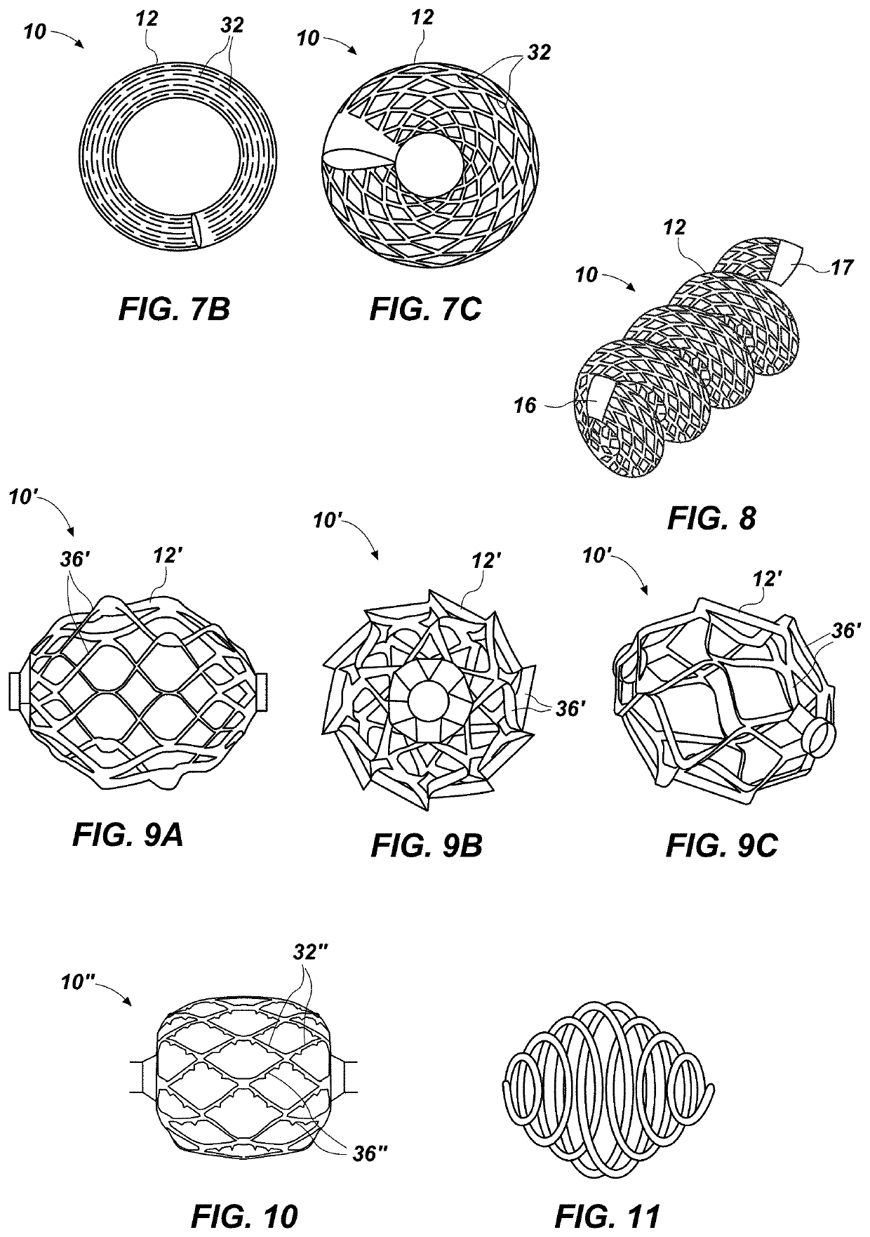 Occlusive device with self-expanding struts