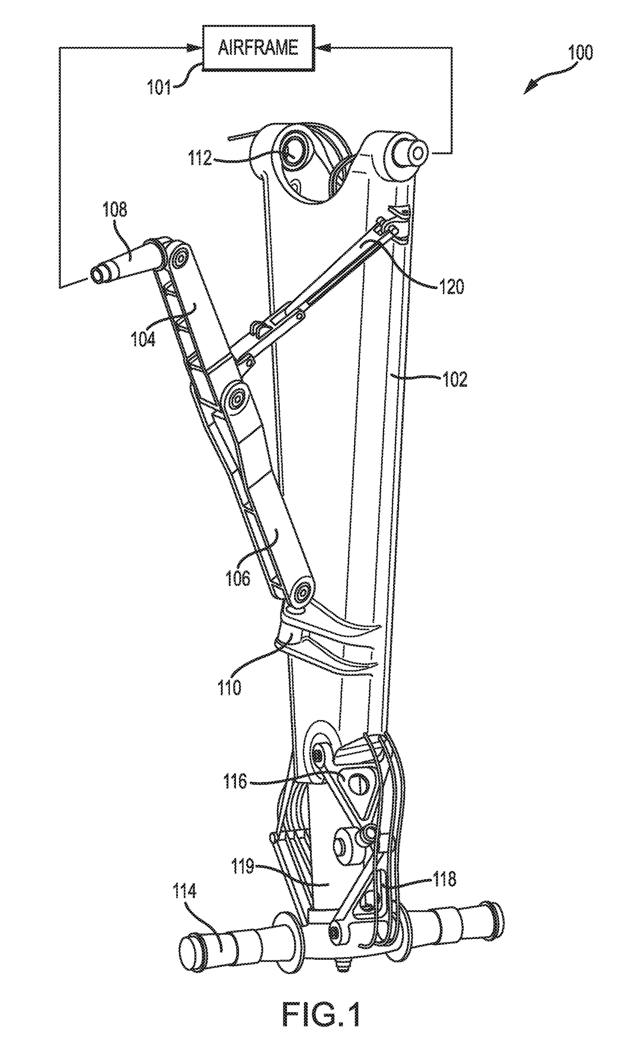 Aerodynamic noise reducing thin-skin landing gear structure