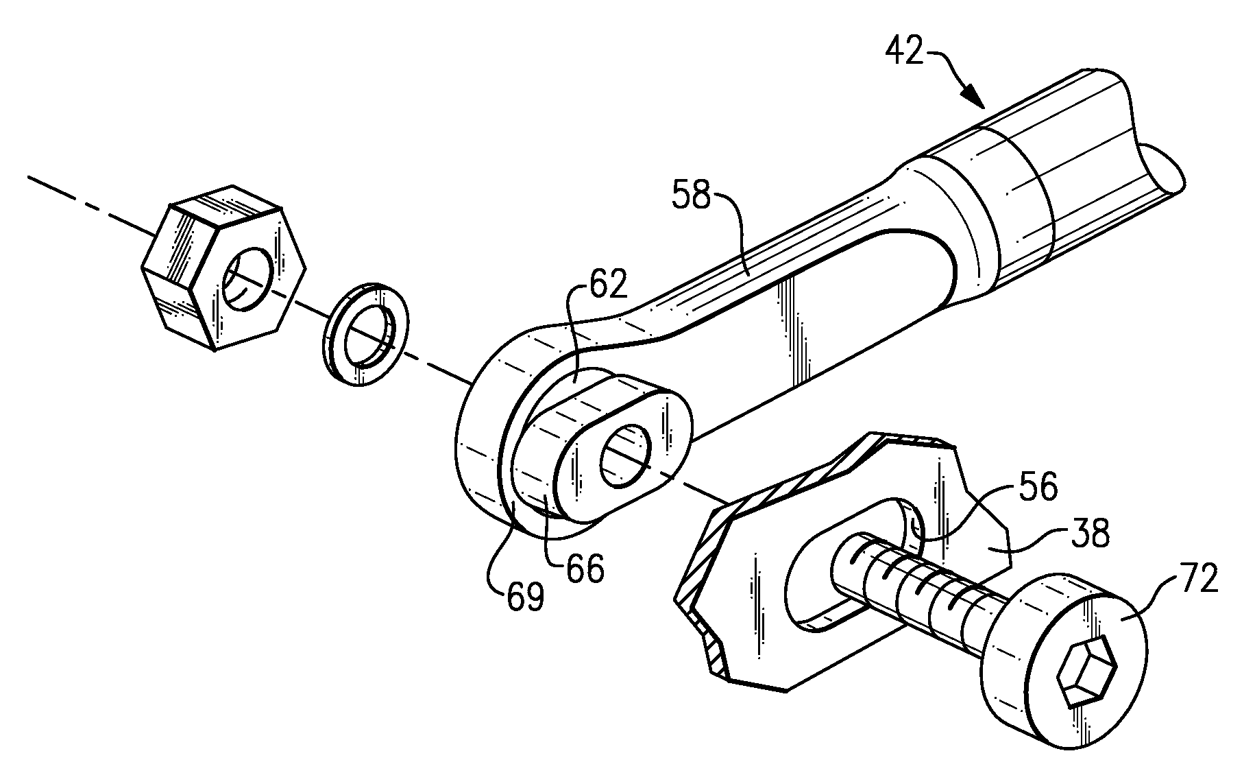 Mode strut and divergent flap interface