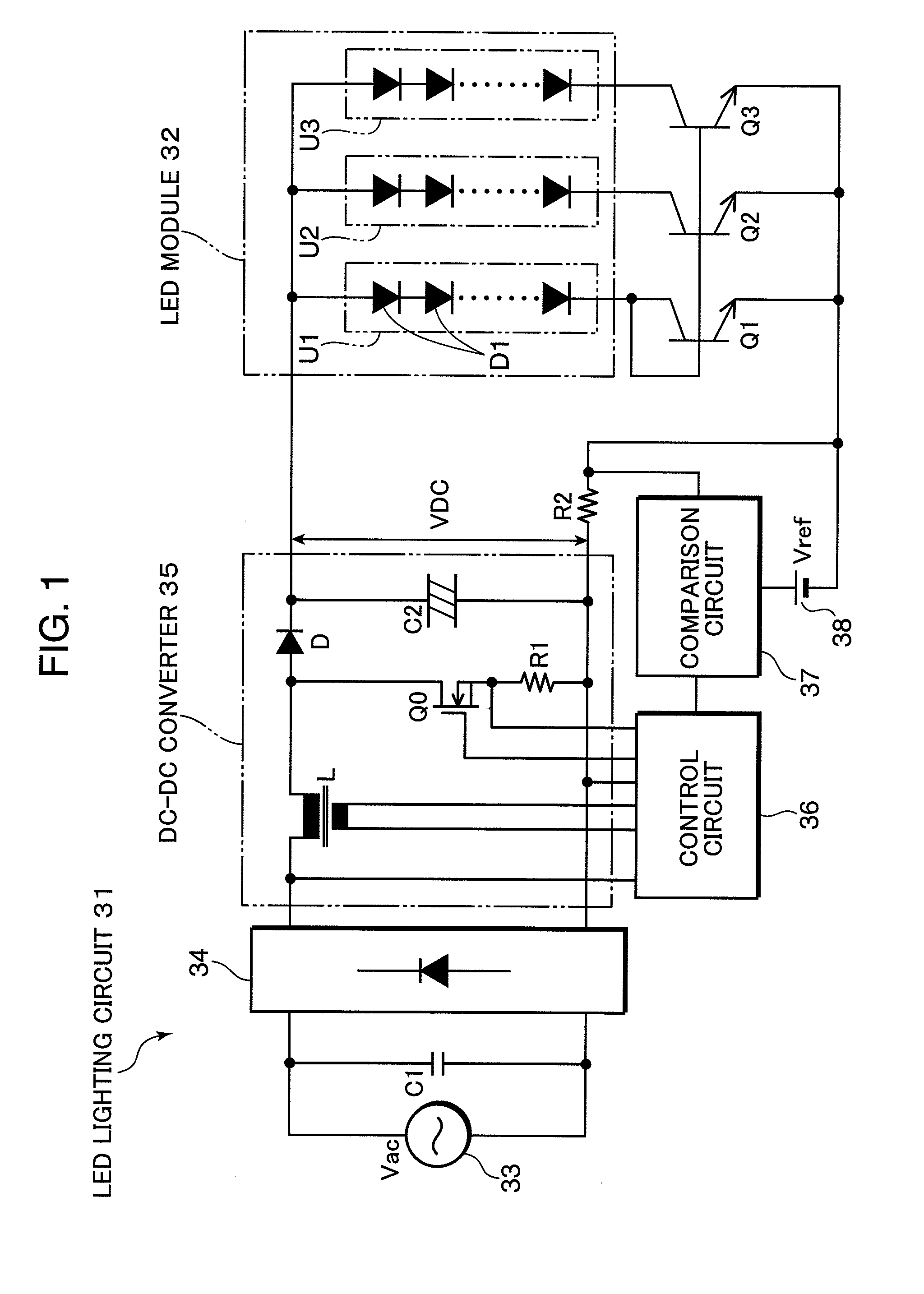 LED lighting circuit and illuminating apparatus using the same