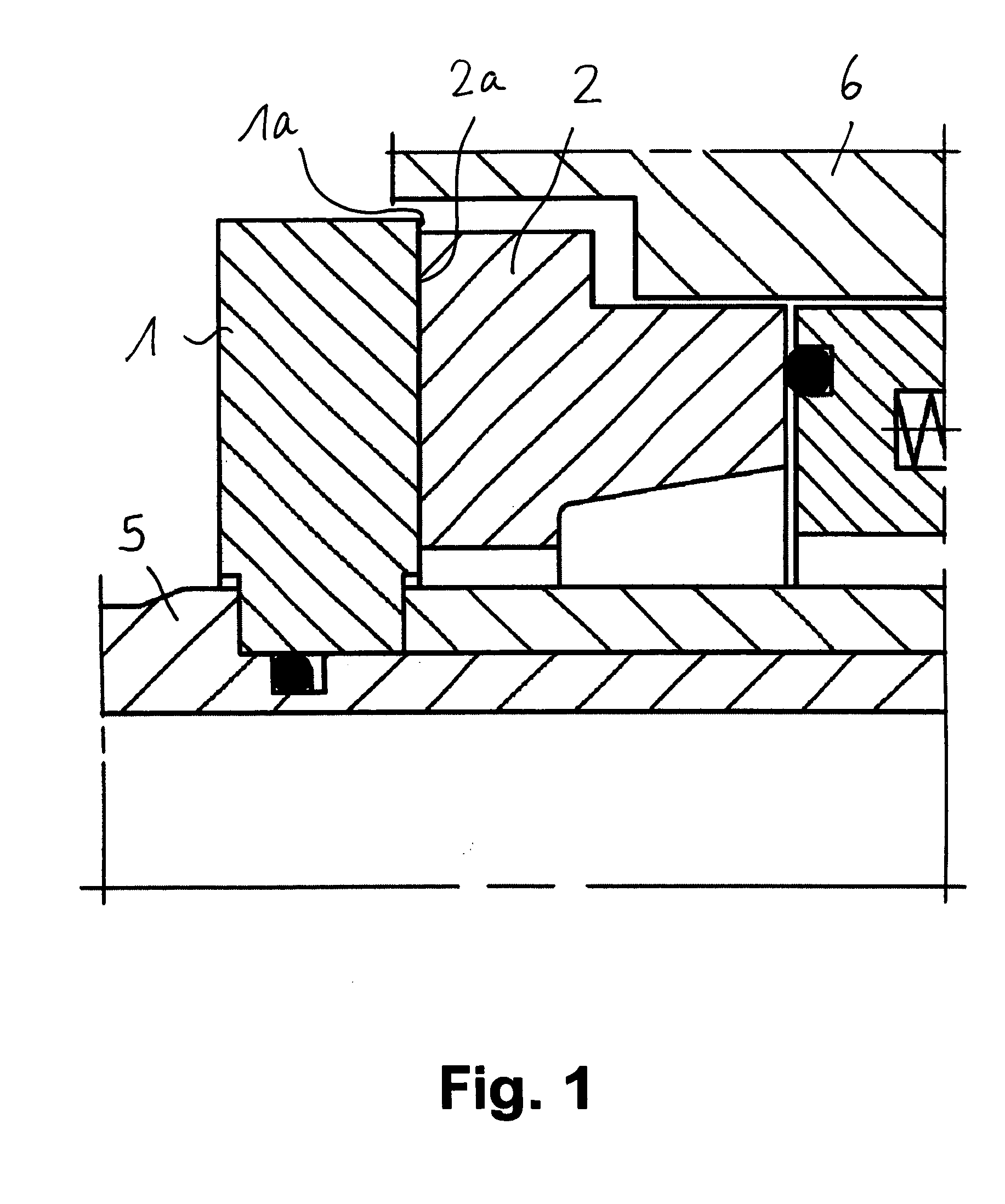 Mechanical face seal with a rotating counter ring and precisely defined clamping