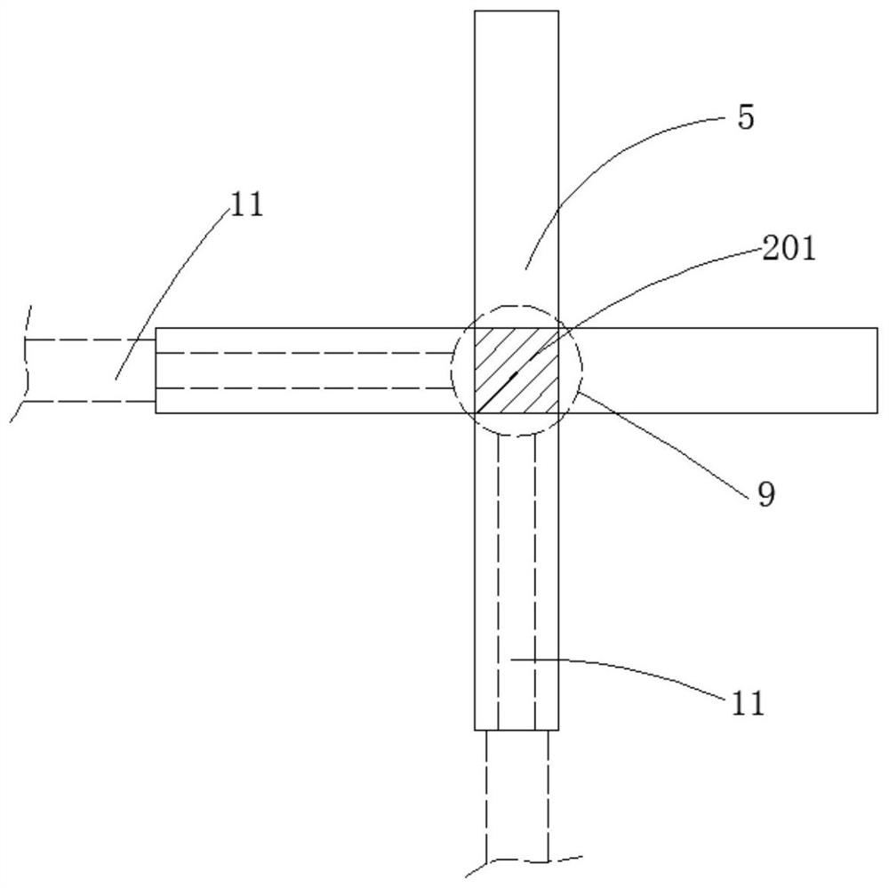 Shearing device for glass fiber-reinforced plastic production and processing and implementation method of shearing device