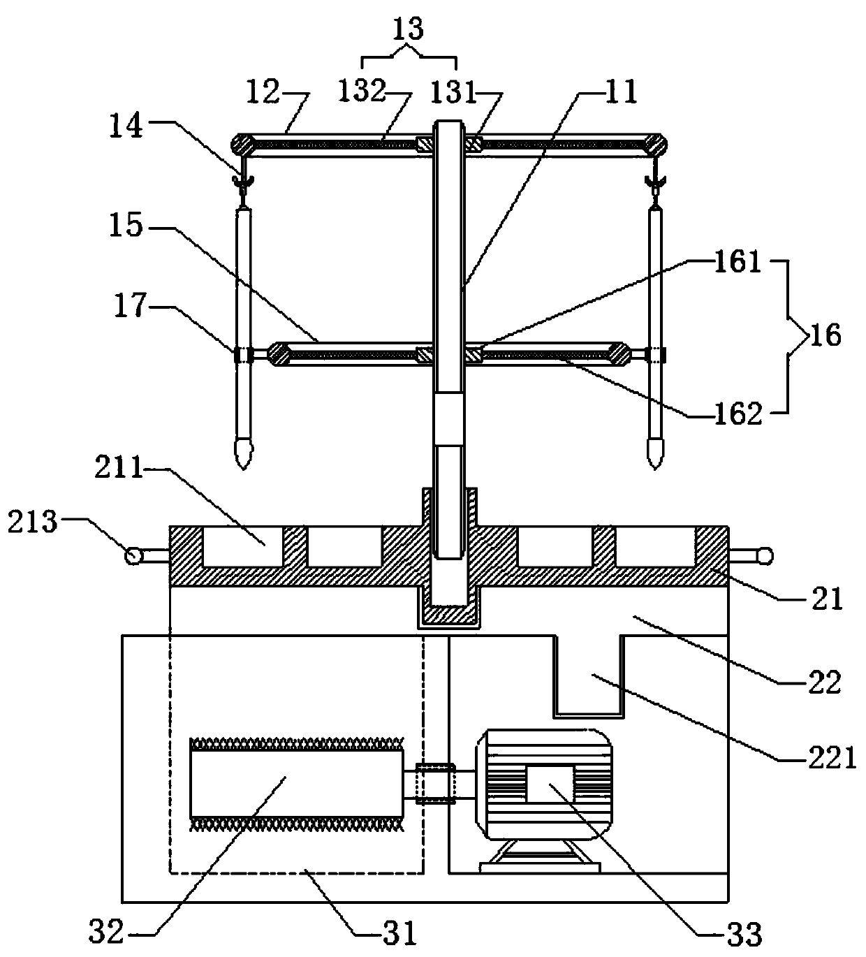 Integrated device for paintbrush containing, color mixing and cleaning