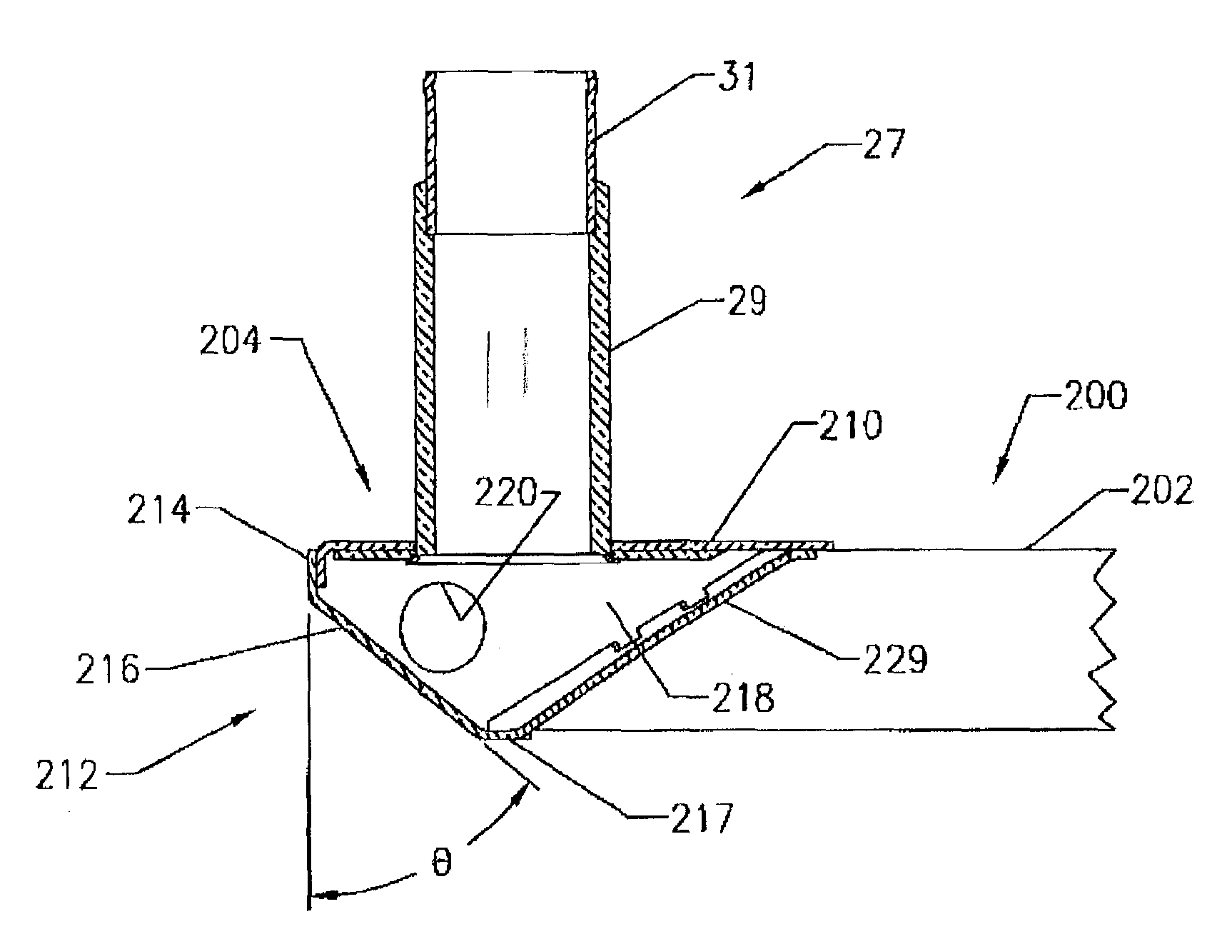 Heat exchanger with beveled header