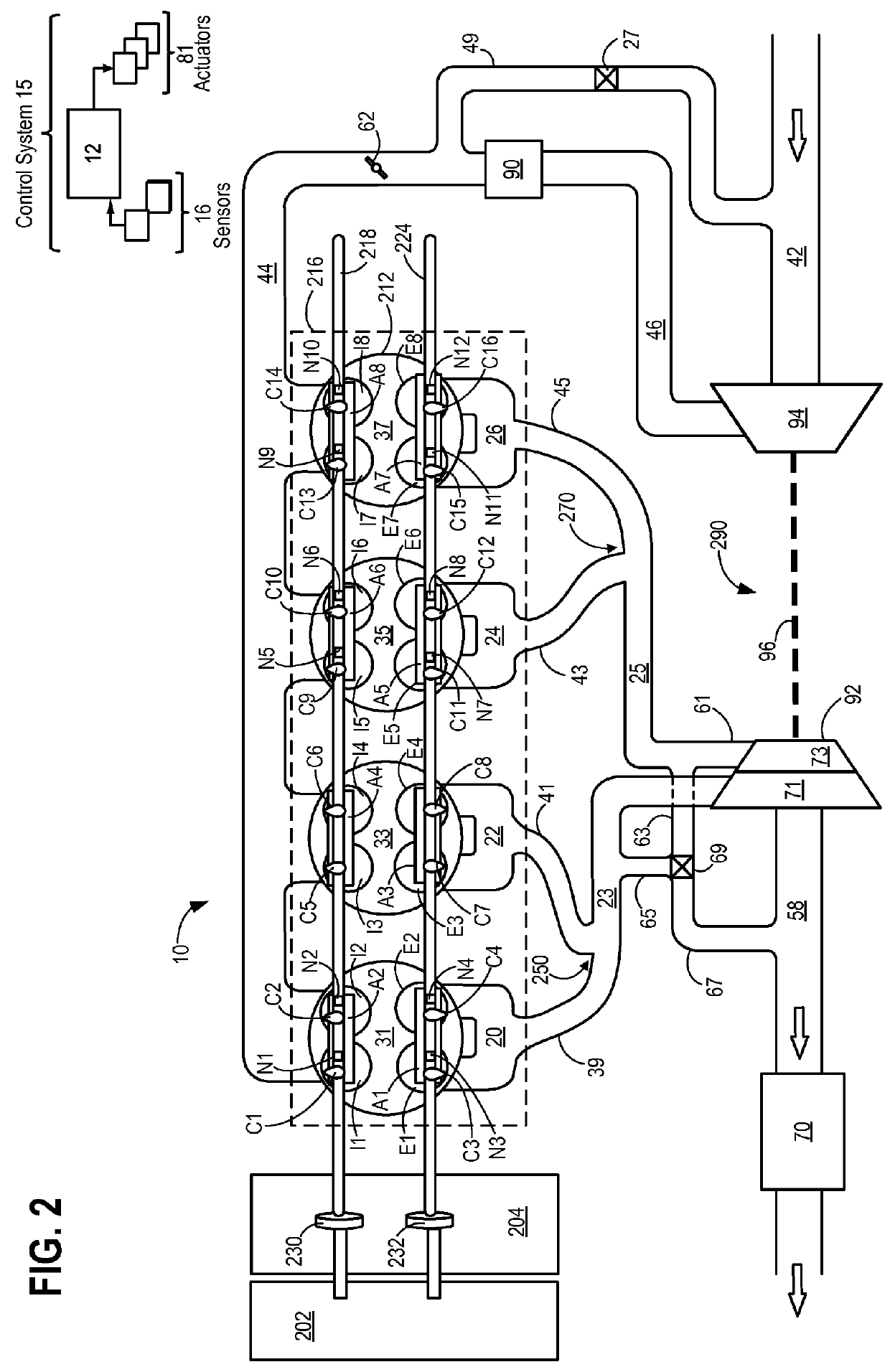 Twin scroll turbocharger in a variable displacement engine