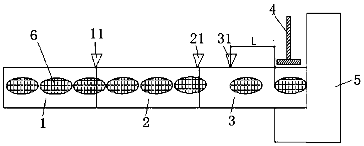 Method for realizing accurate positioning and accurate pushing of materials